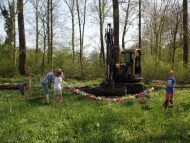 De feestelijke start van de aanleg van de nieuwe avontuurlijke speelplaats in Gouda Oost